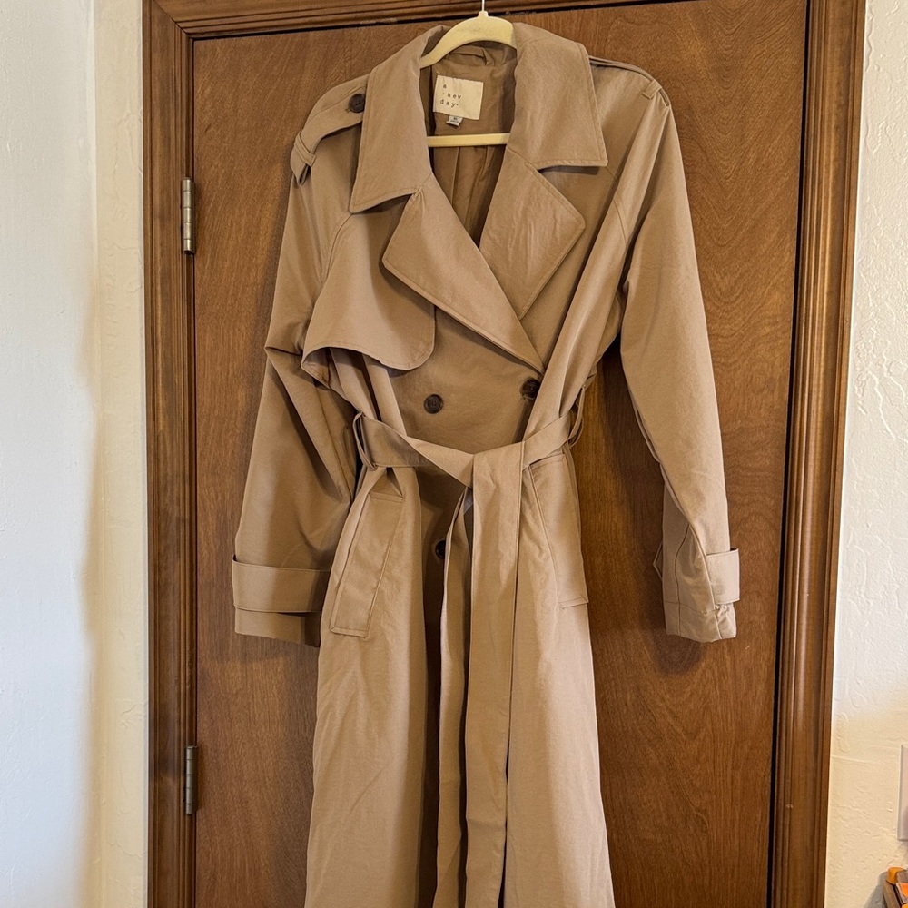 a new day Double-Breasted Tan Trench Coat